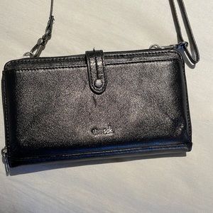 the sack black purse wallet clutch